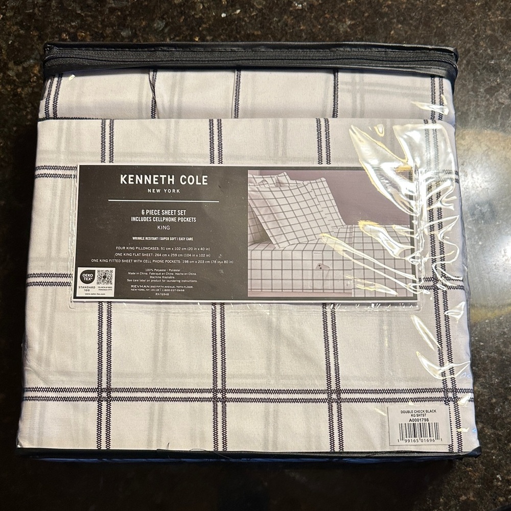 Kenneth Cole Black and White Checkered Sheet Set
